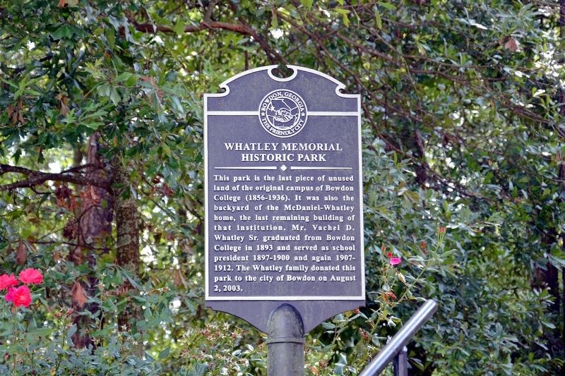 Whatley Memorial Historic Park Marker image. Click for full size.