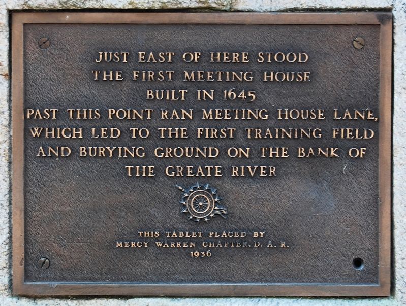 The First Meeting House Marker image. Click for full size.