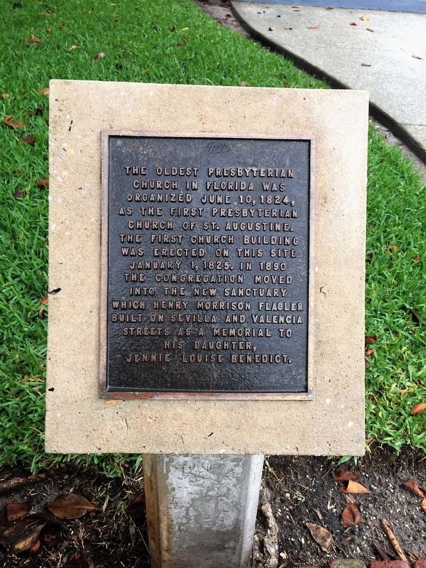 The Oldest Presbyterian Church in Florida Marker. Click for full size. The Oldest Presbyterian Church in Florida Marker image. Click for full size.