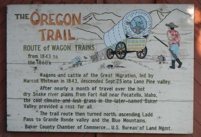 The Oregon Trail Marker. Click for full size. The Oregon Trail Marker image. Click for full size.