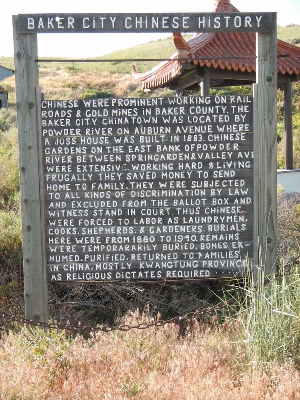 Baker City Chinese History Marker image. Click for full size.
