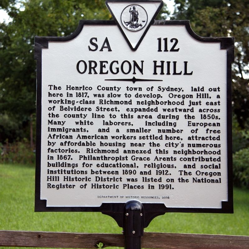 Oregon Hill Marker image. Click for full size.
