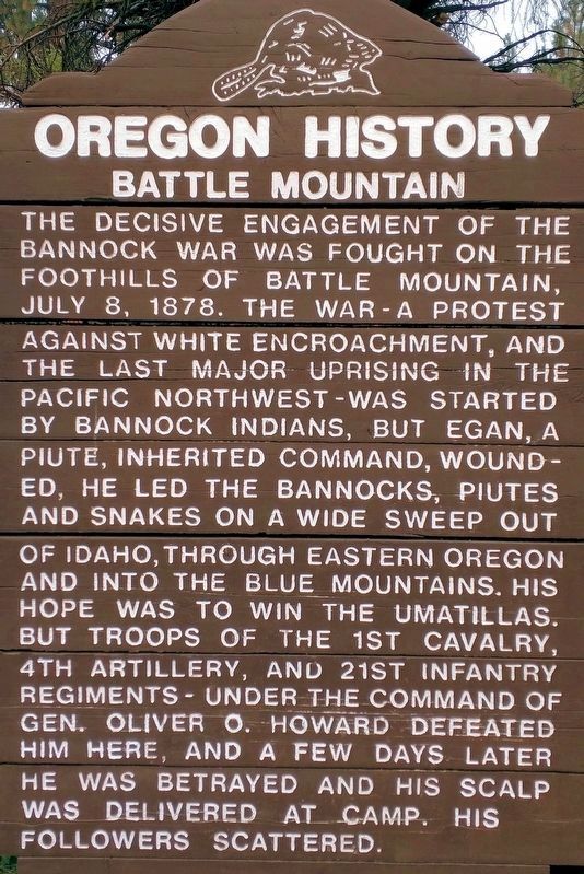 Oregon History- Battle Mountain Marker image. Click for full size.