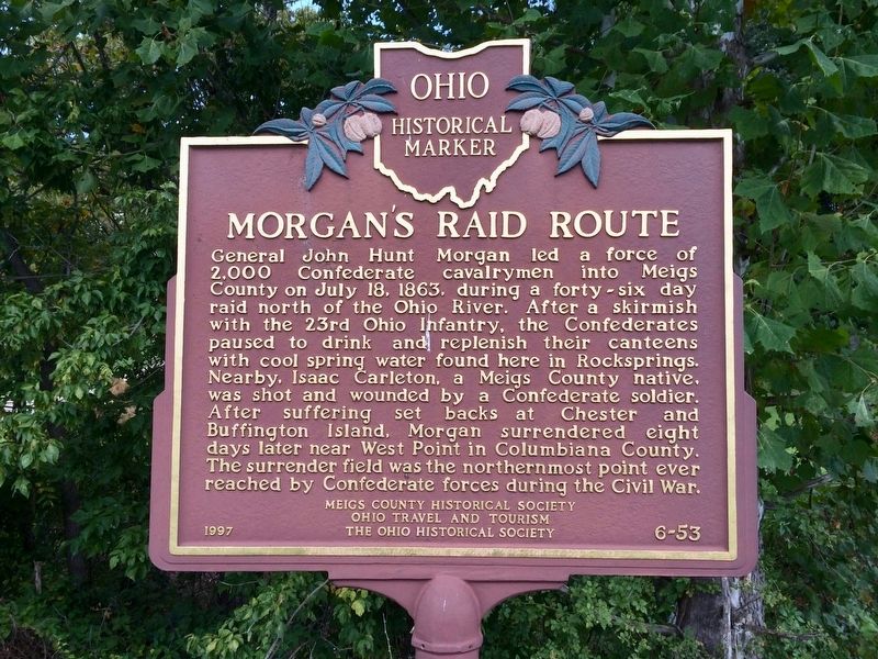Morgan's Raid Route Marker image. Click for full size.