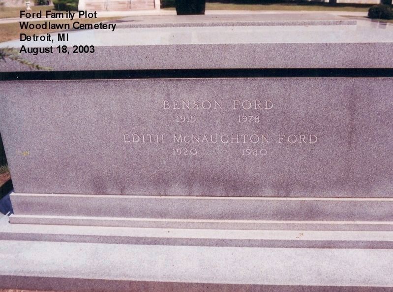 Benson Ford grave marker image. Click for full size.