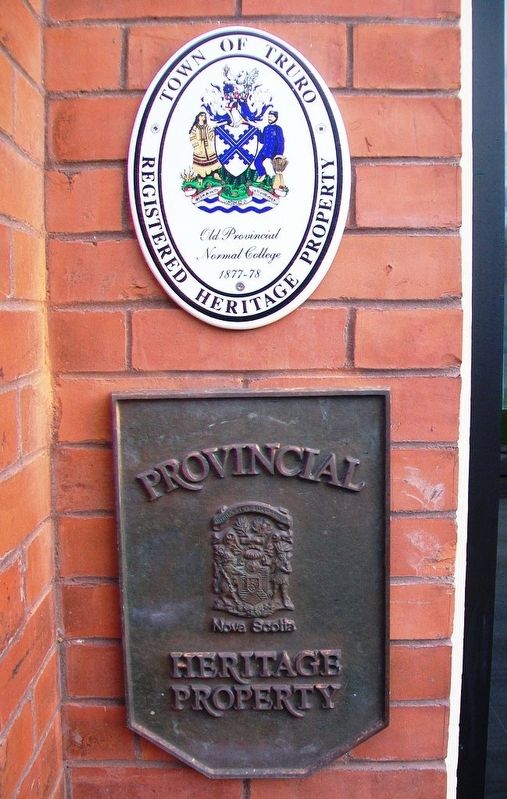 Old Provincial Normal College Heritage Property Markers image. Click for full size.