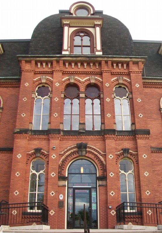 Old Provincial Normal College Entrance and Markers image. Click for full size.