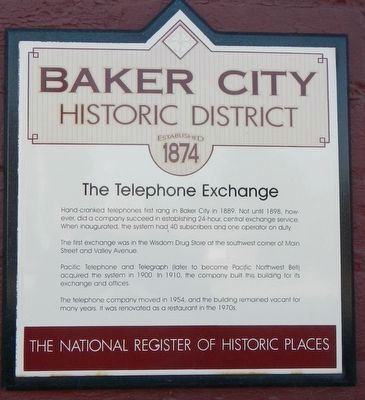 The Telephone Exchange Marker image. Click for full size.
