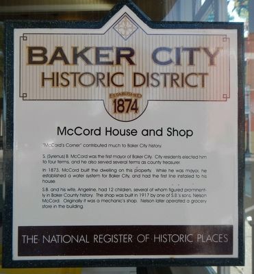 McCord House and Shop Marker image. Click for full size.