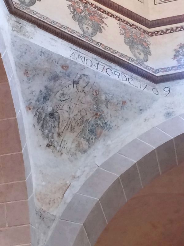 A mural dated 1709 at the Parish of San Francisco. Click for full size. A mural dated 1709 at the Parish of San Francisco image. Click for full size.