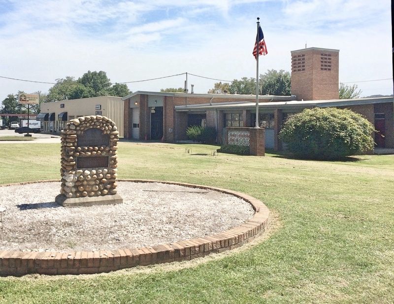 View of monument looking at the Kingsport Fire Station. image. Click for full size.