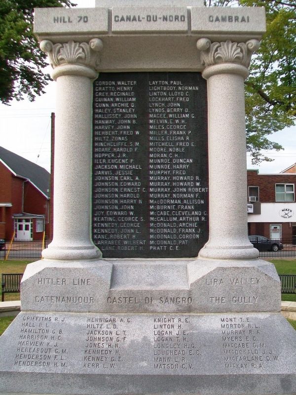 War Memorial Honored Dead. Click for full size. War Memorial Honored Dead image. Click for full size.