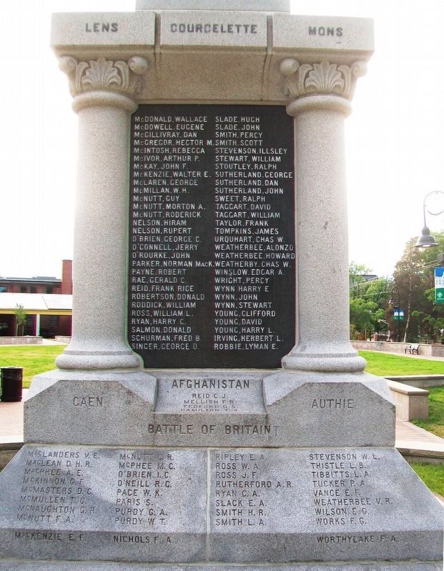 War Memorial Honored Dead. Click for full size. War Memorial Honored Dead image. Click for full size.