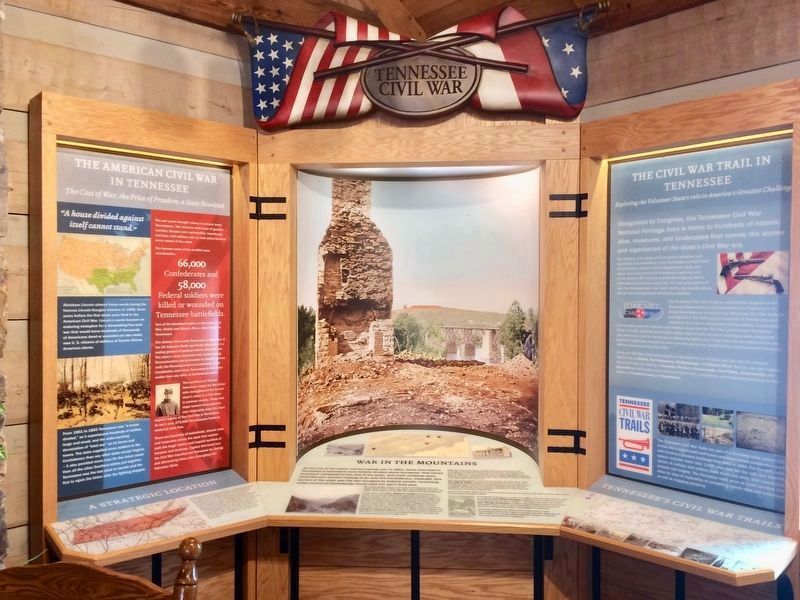 The Civil War in Tennessee display, inside the Welcome Center, near marker. image. Click for full size.