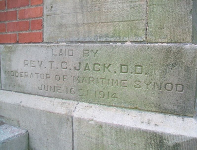 First Presbyterian/United Church Cornerstone image. Click for full size.