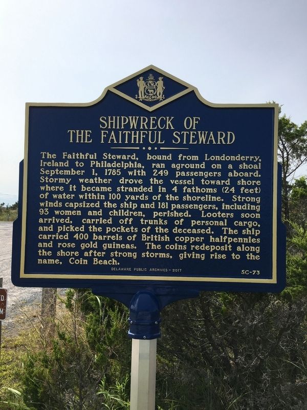 Shipwreck of the Faithful Steward Marker image. Click for full size.