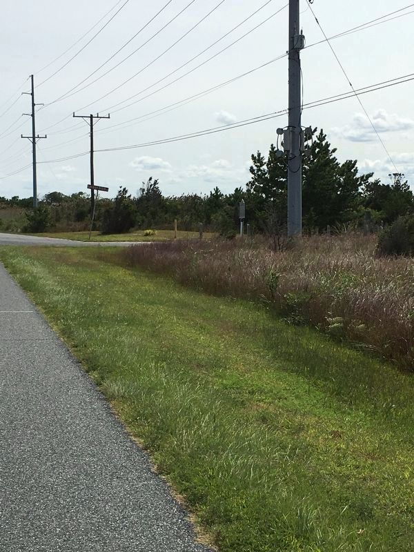 Shipwreck marker is hard to spot as it faces the highway, right in front of the power pole.. Click for full size. Shipwreck marker is hard to spot as it faces the highway, right in front of the power pole. image. Click for full size.