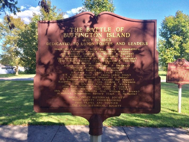 The Battle of Buffington Island Marker and area (Side 2) image. Click for full size.