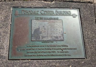 Ferndale Center Building Marker image. Click for full size.