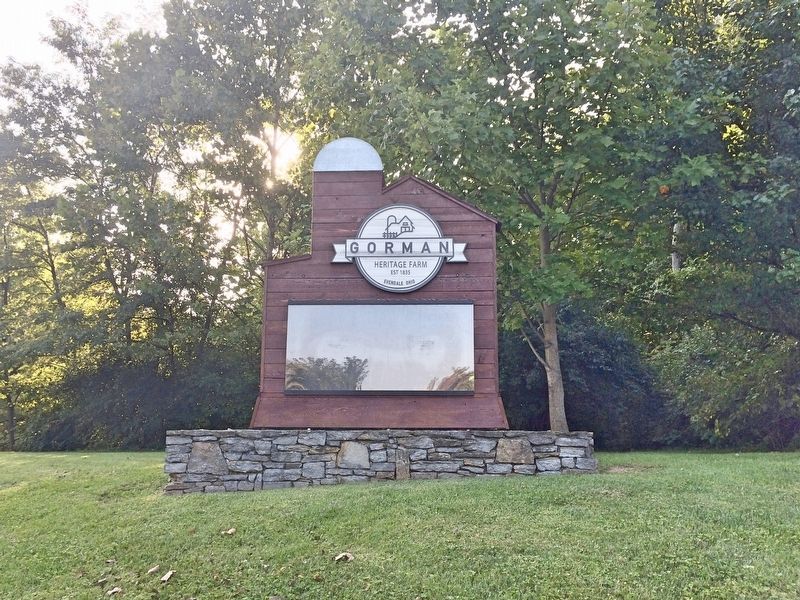Entrance sign to the Gorman Heritage 100 acre farm. image. Click for full size.