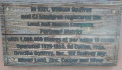 Lead Bell Mining Company Marker. Click for full size. Lead Bell Mining Company Marker image. Click for full size.
