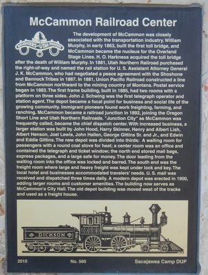 McCammon Railroad Center Marker image. Click for full size.