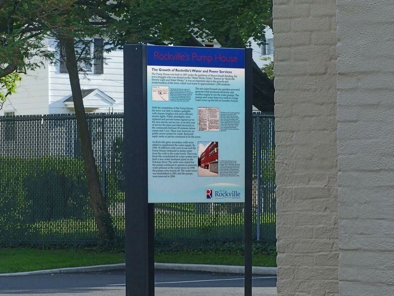Rockville's Pump House Marker image. Click for full size.