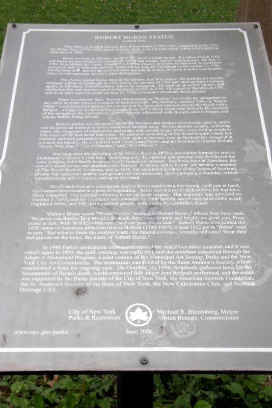 Robert Burns Statue Marker. Click for full size. Robert Burns Statue Marker image. Click for full size.