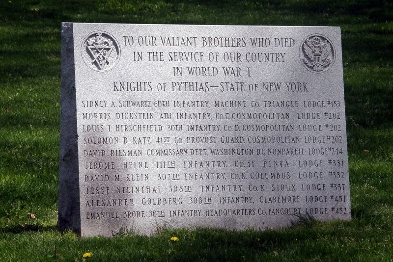 Knights of Pythias Memorial Marker image. Click for full size.