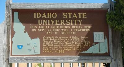 Idaho State University Marker image. Click for full size.