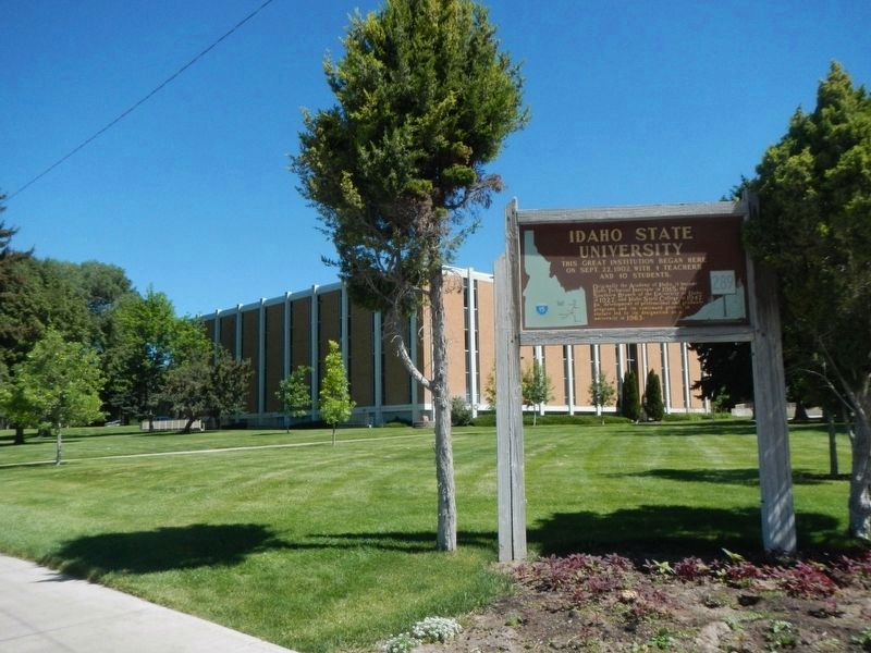 Idaho State University and Marker image. Click for full size.