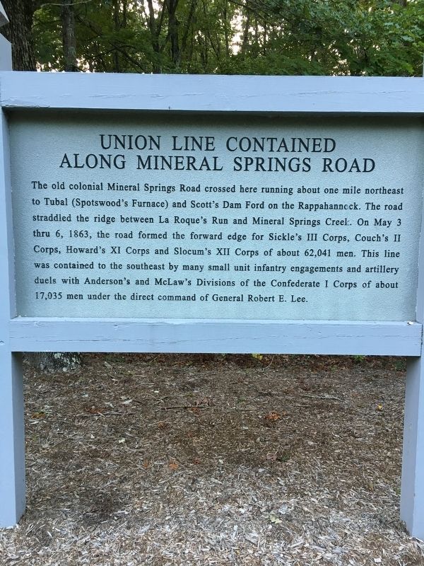 Union Line Contained Along Mineral Springs Road Marker image. Click for full size.