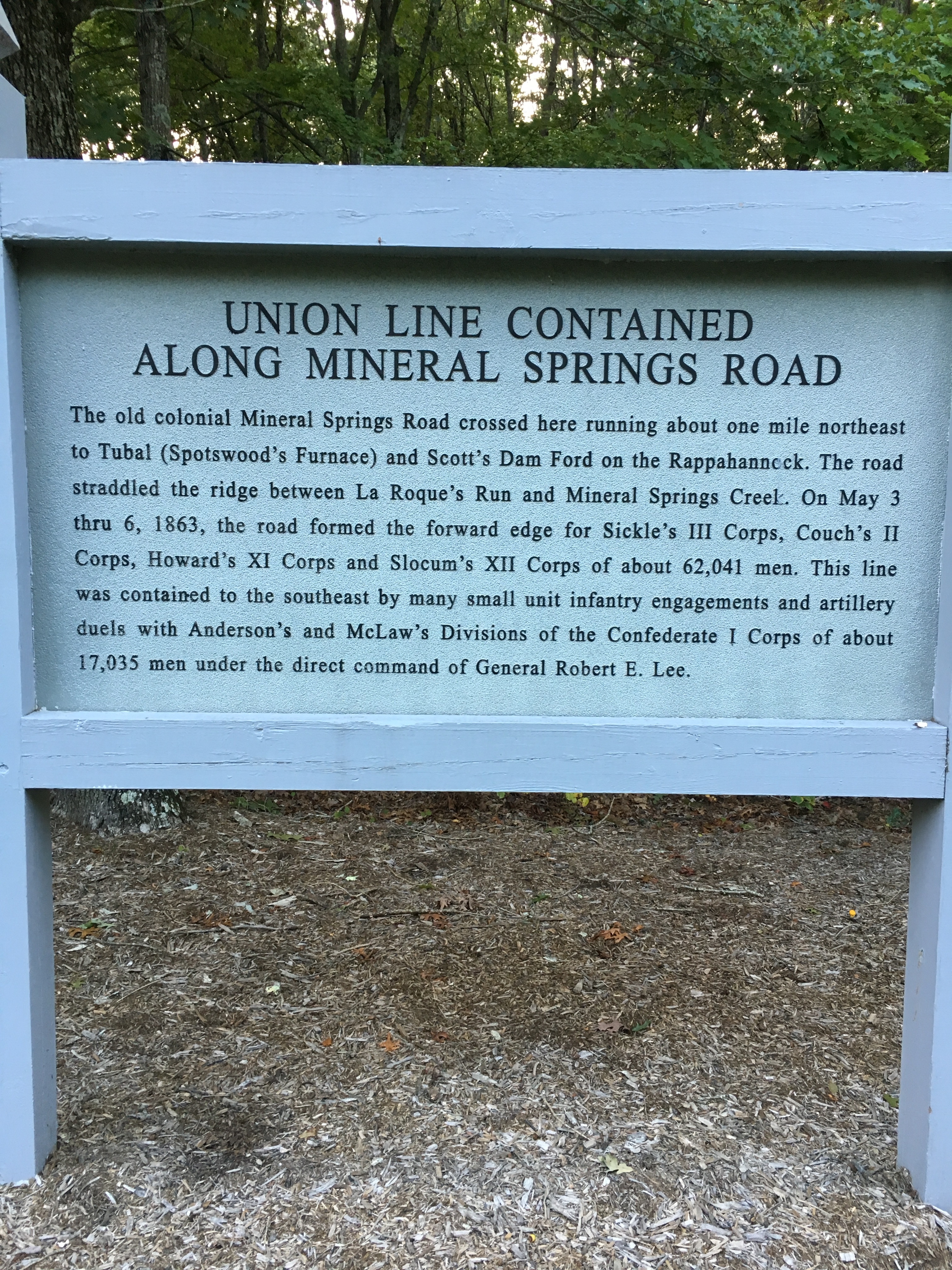 Union Line Contained Along Mineral Springs Road Marker
