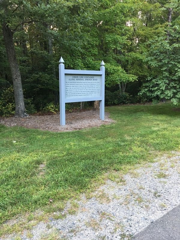Union Line Contained Along Mineral Springs Road Marker image. Click for full size.