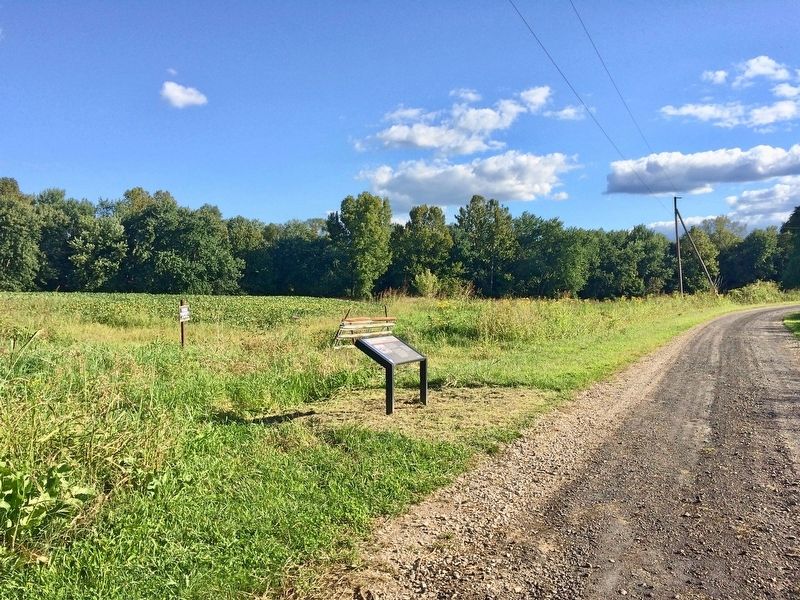 View of marker looking south on Old Portland Road. image. Click for full size.