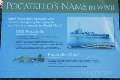 Pocatello's Name in WWII Marker image. Click for full size.