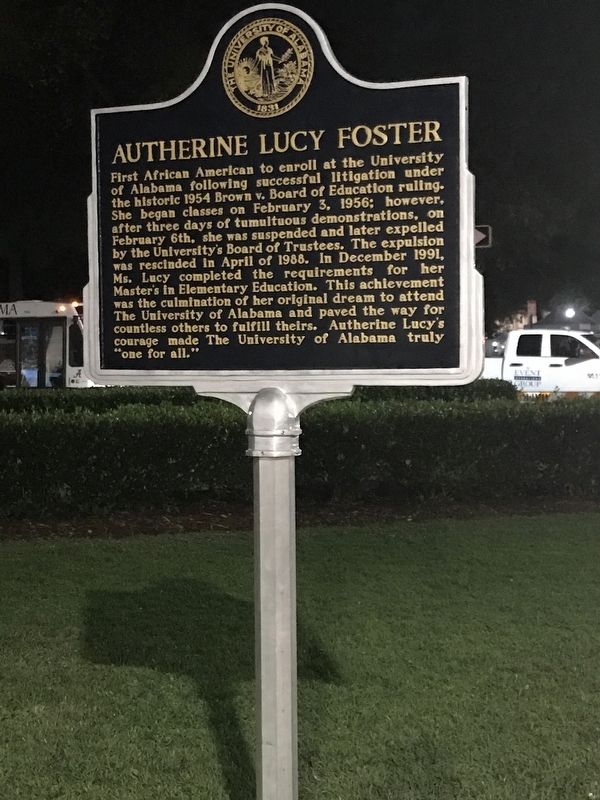 Autherine Lucy Foster Marker image. Click for full size.
