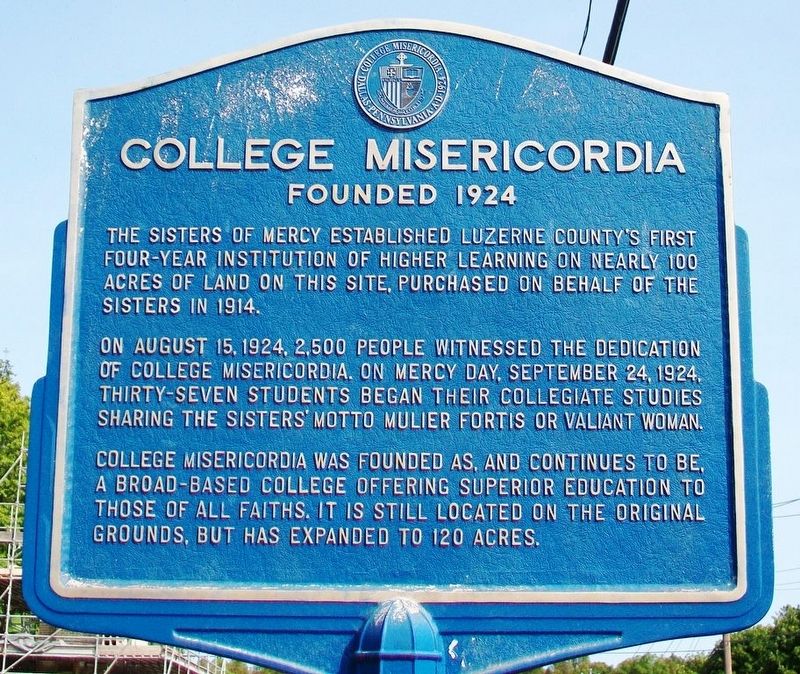 College Misericordia Marker image. Click for full size.