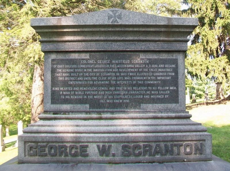 Colonel George Whitfield Scranton Monument image. Click for full size.