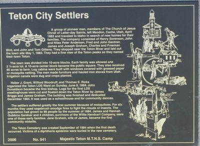 Teton City Settlers Marker image. Click for full size.