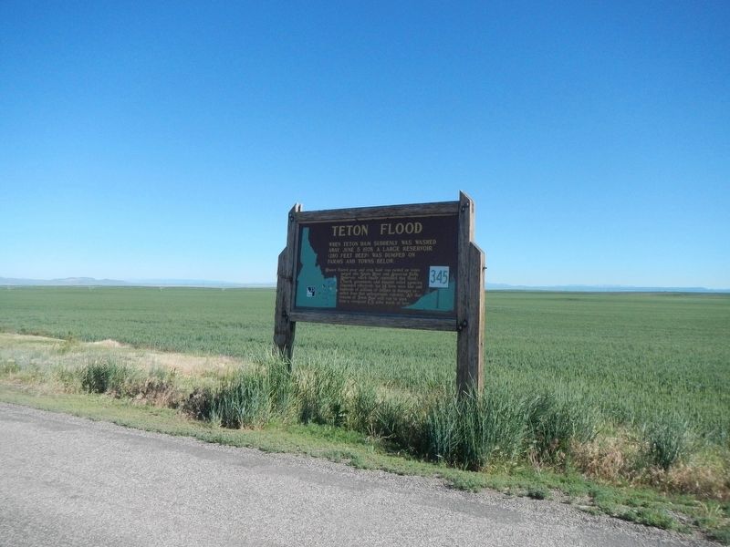 Teton Flood Marker. Click for full size. Teton Flood Marker image. Click for full size.