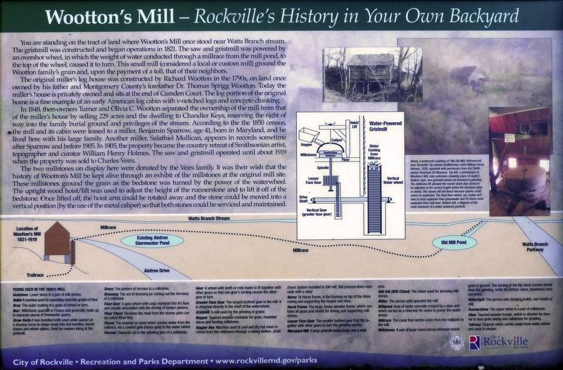 Wooton's Mill Marker image. Click for full size.