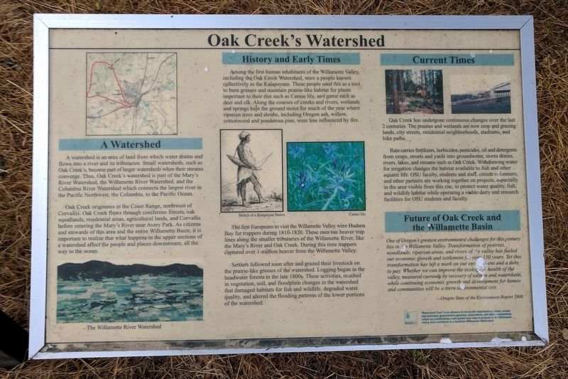 Oak Creek’s Watershed Marker. Click for full size. Oak Creek’s Watershed Marker image. Click for full size.