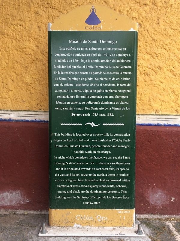 The Santo Domingo Mission Marker image. Click for full size.