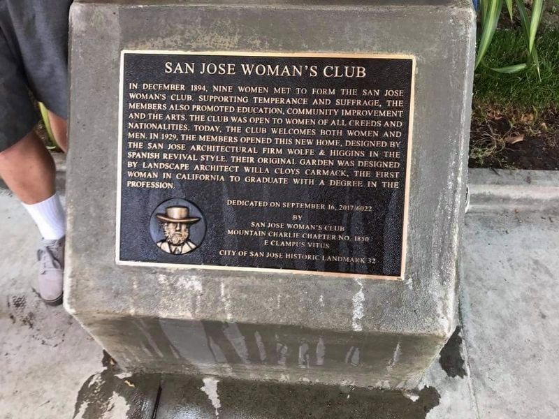 San Jose Woman's Club Marker image. Click for full size.