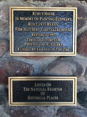 The Hunt Bass Hatchery Caretaker's House marker at the Phoenix Zoo. Click for full size. The Hunt Bass Hatchery Caretaker's House marker at the Phoenix Zoo image. Click for full size.