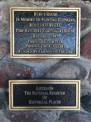 The Hunt Bass Hatchery Caretaker's House marker at the Phoenix Zoo image. Click for full size.