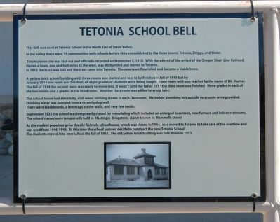 Tetonia School Bell Marker image. Click for full size.