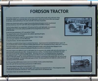 Fordson Tractor Marker. Click for full size. Fordson Tractor Marker image. Click for full size.