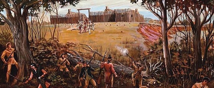 Depicts the sortie by Spanish troops during the Colbert Raid.. Click for full size. Depicts the sortie by Spanish troops during the Colbert Raid. image. Click for full size.